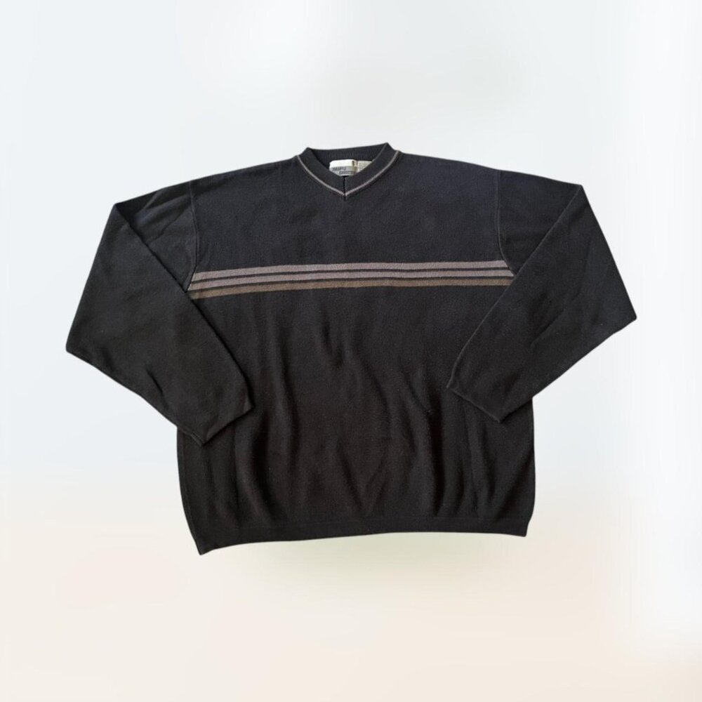 Pineapple Connection Navy Striped Vintage Pullover Unisex Size L